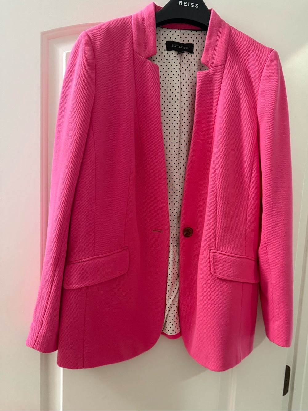 Talbots Hot Pink Single-Button Tailored Blazer
